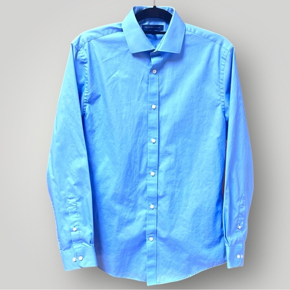 Tommy Hilfiger Blue, Slim Fit Dress Shirt Classic Design - Picture 3 of 10
